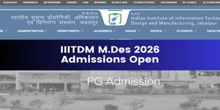 IIITDM Jabalpur M.Des Admission 2026-27 Open Till April 26; Apply Now